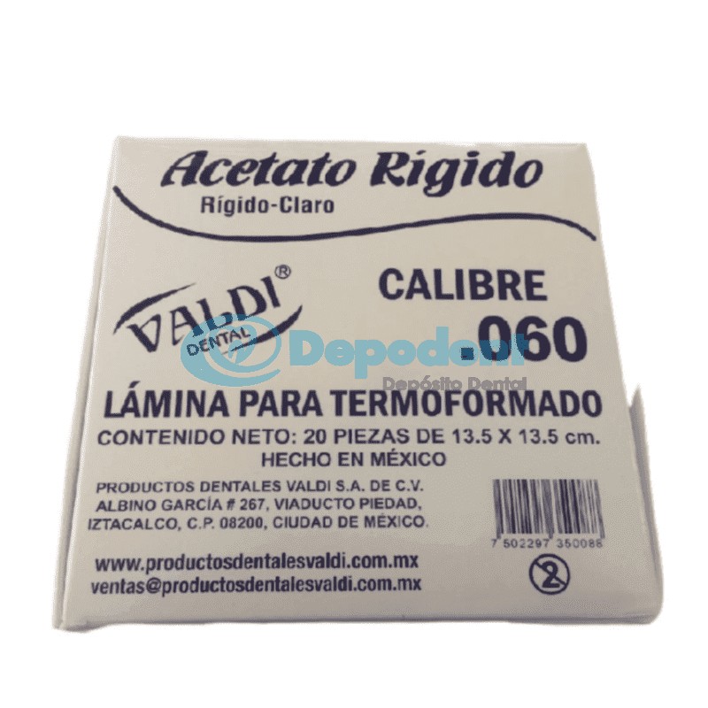 ACETATO RIGIDO CAL. 60 20 PZAS VALDI