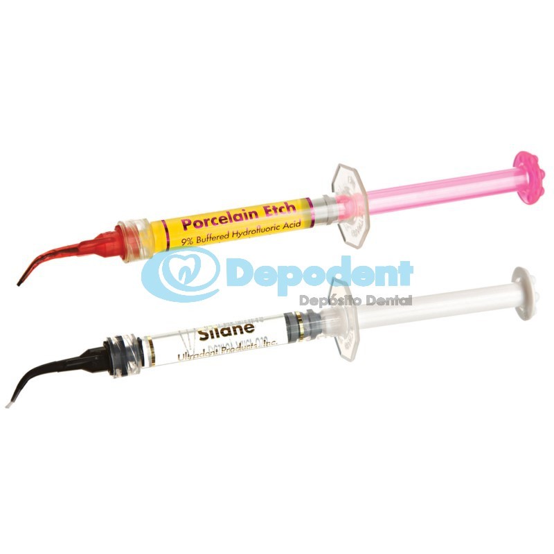 ACIDO FLUORHIDRICO PORCELAIN ETCH Y SILANO 2 JERINGA 1.2 ML ULTRADENT