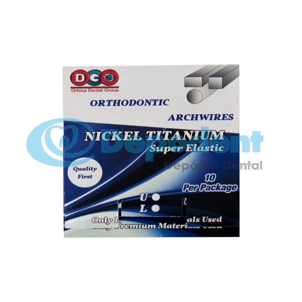ARCO SUPERIOR SUPER ELASTICO NITI .020 X .020 10 PZA DGO