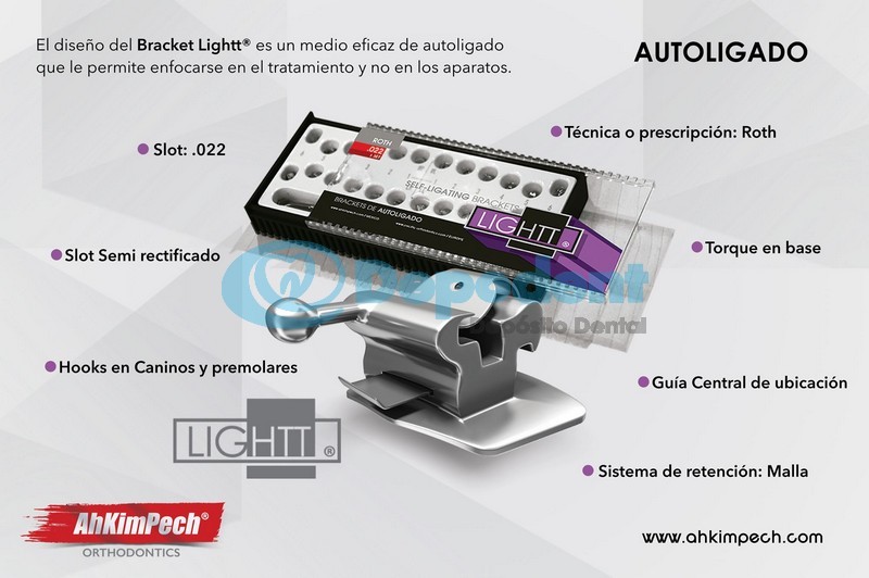BRACKETS ROTH LIGHTT AUTOLIGADO METALICO 0.022 AH KIM PECH